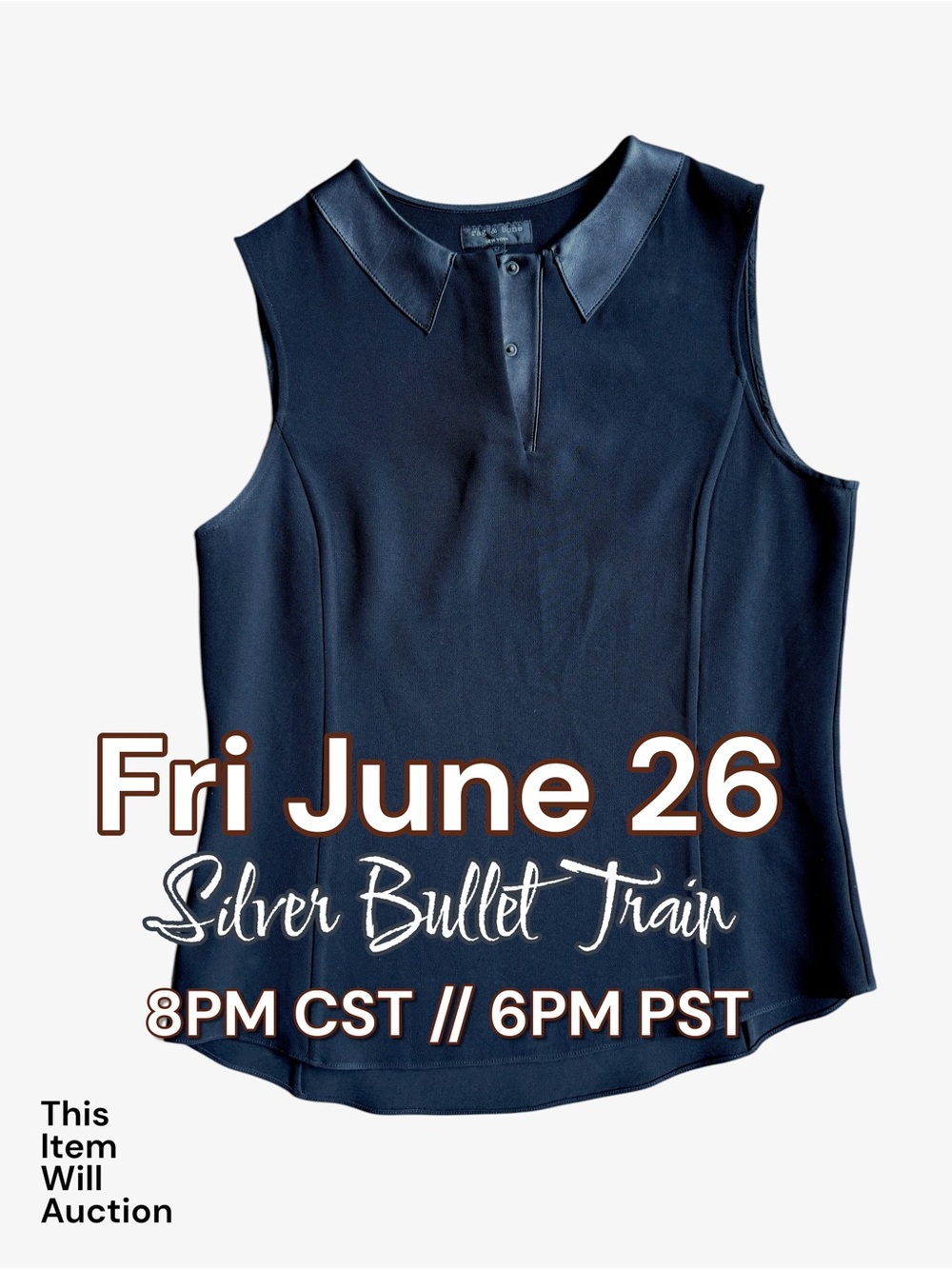 Rag & Bone Black Blouse Medium Will Auction THIS Friday 6/26